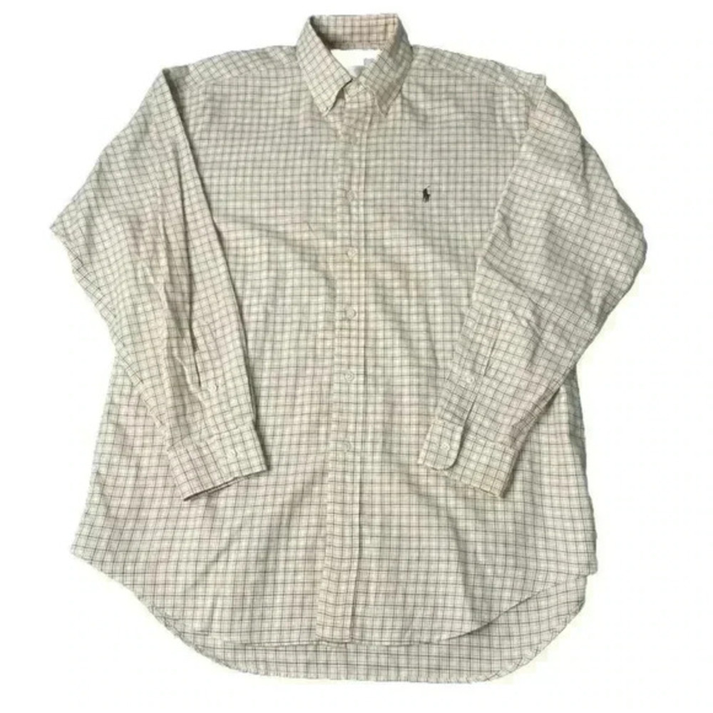 Vintage 90s Polo‎ Ralph Lauren Blake XL  Pony Plaid Pattern Casual Button Down